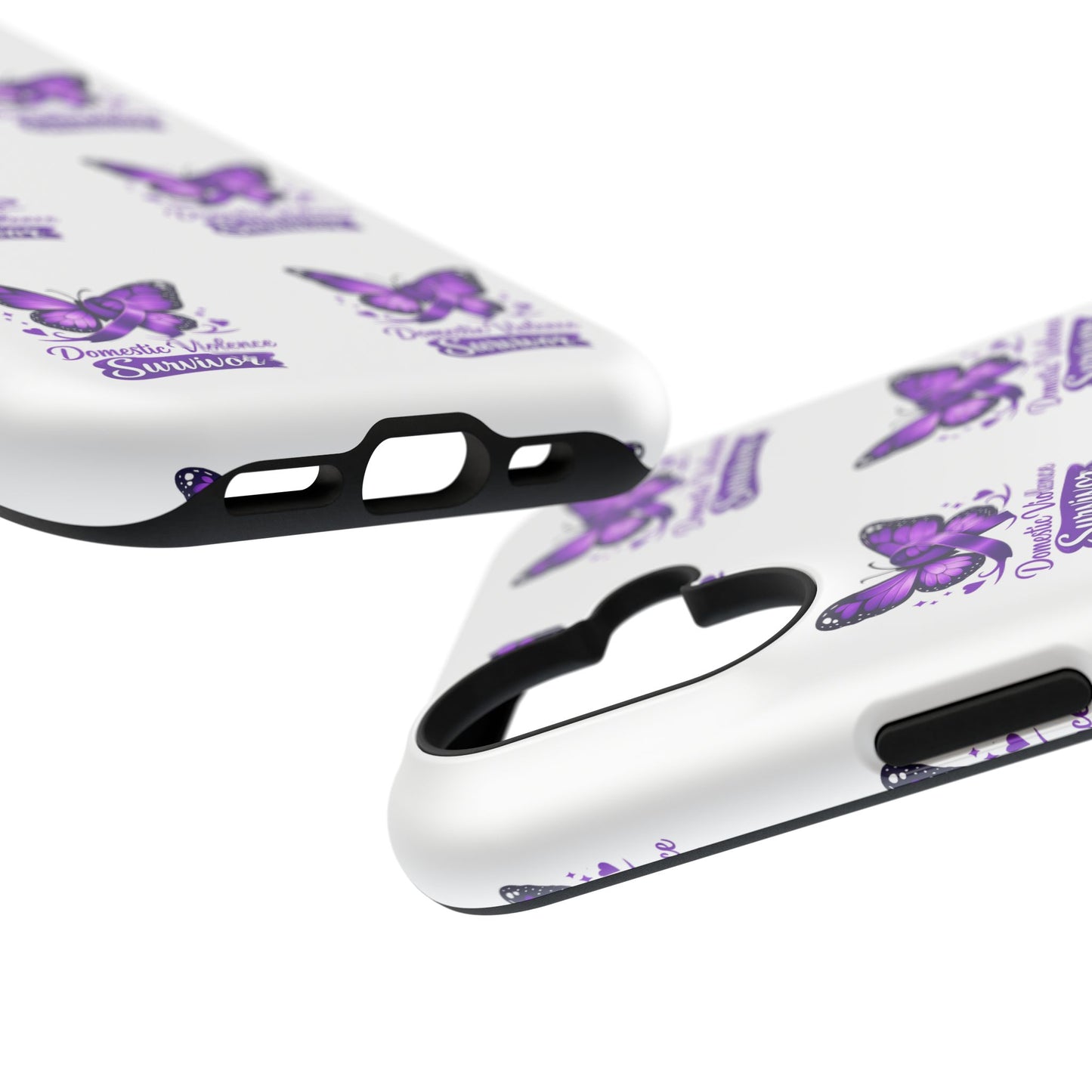Domestic Violence Survivor Purple Butterfly Impact-Resistant iPhone Cover