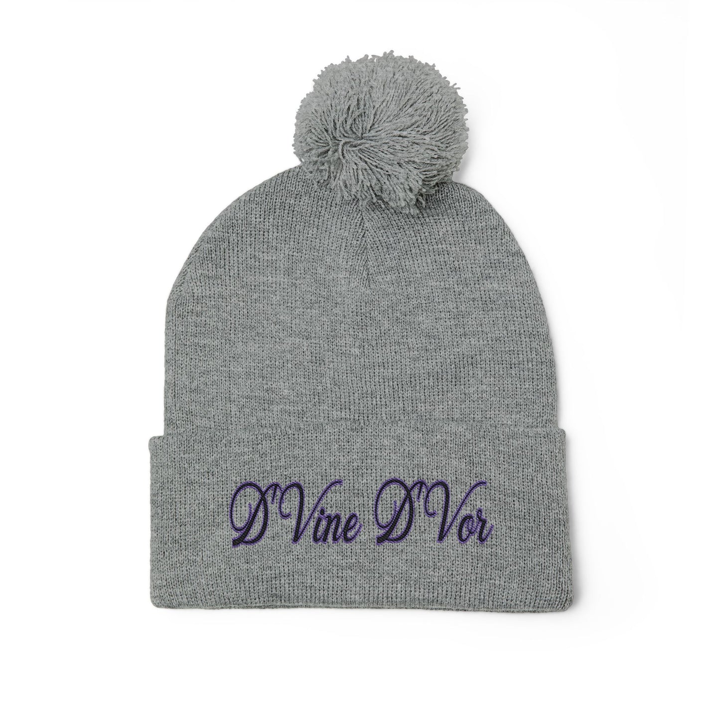 DVine Dvor Embroidered Pom-Pom Beanie
