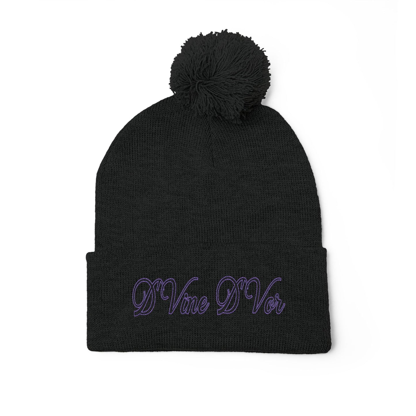 DVine Dvor Embroidered Pom-Pom Beanie