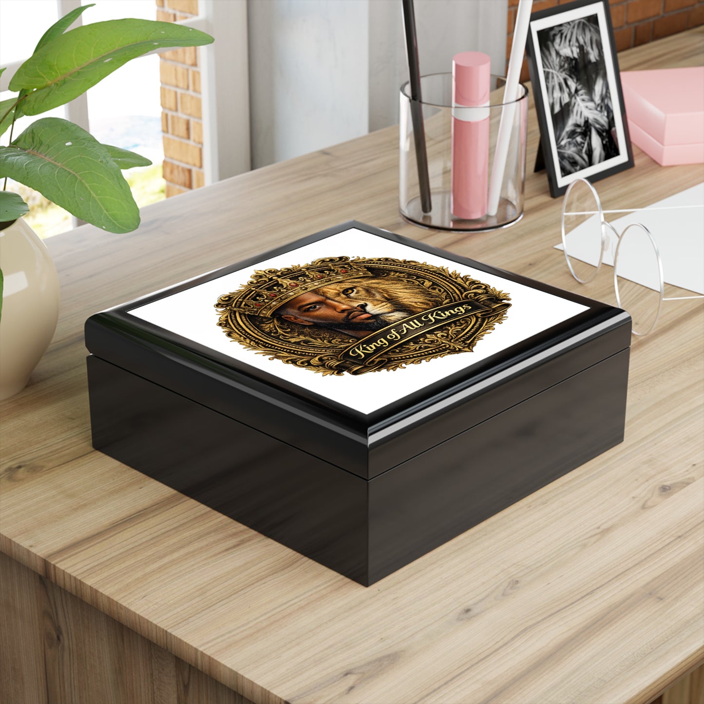 Jewelry Box — "King of All Kings" Regal Lion & King Keepsake Box