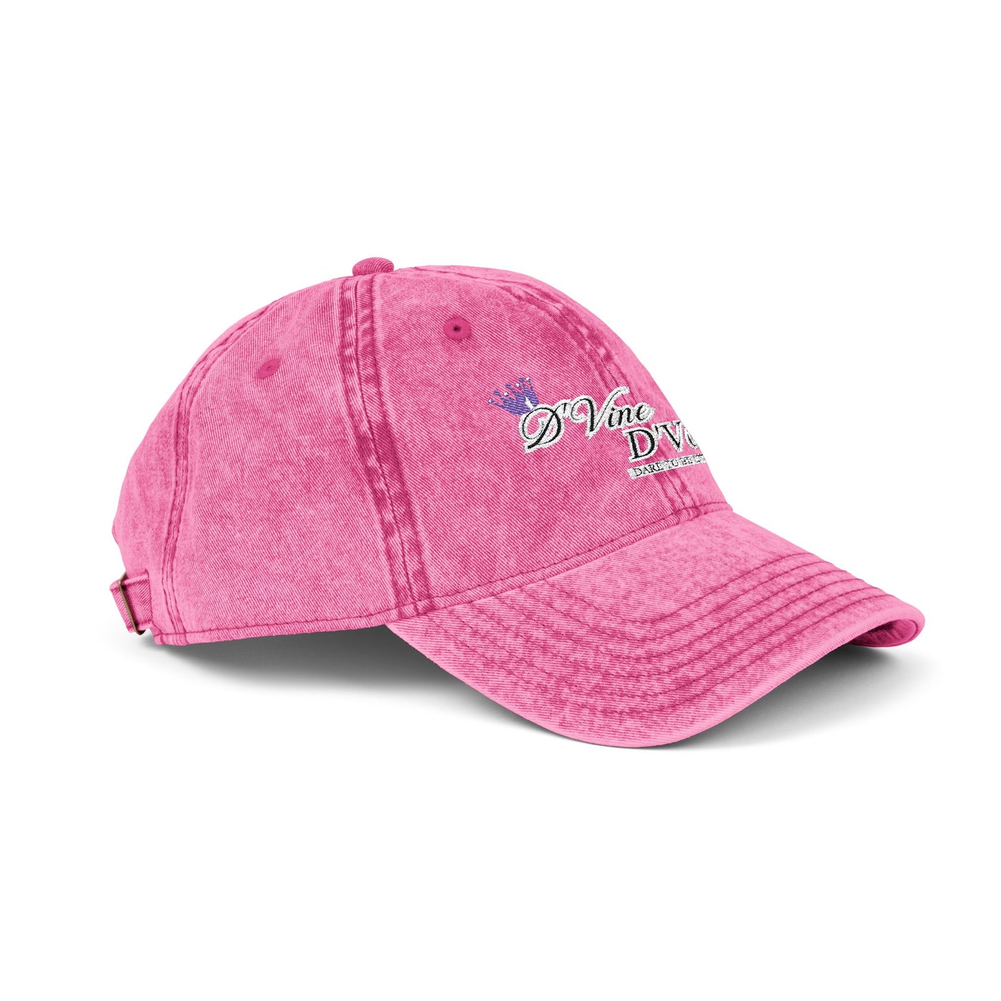 DVine DVor Vintage Embroidered Cap Retro Distressed Dad Hat with Script Logo