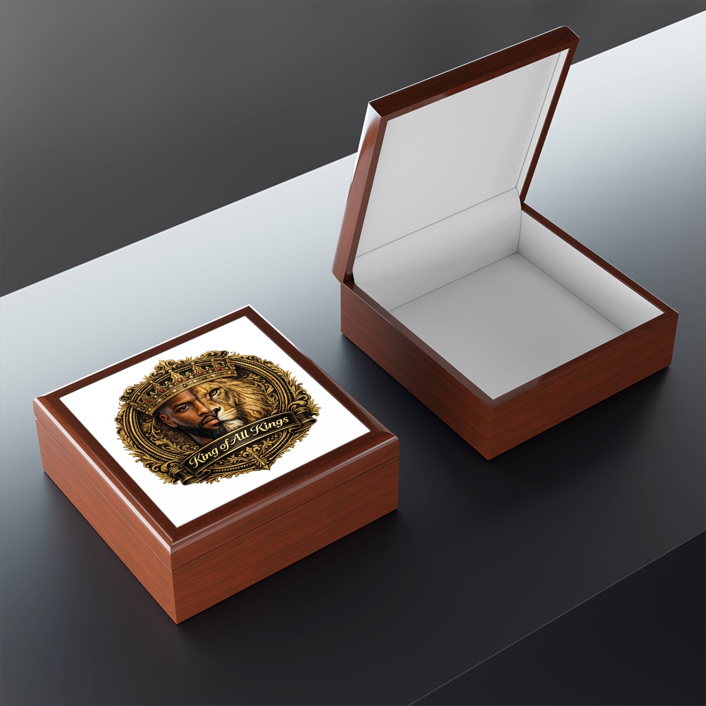 Jewelry Box — "King of All Kings" Regal Lion & King Keepsake Box