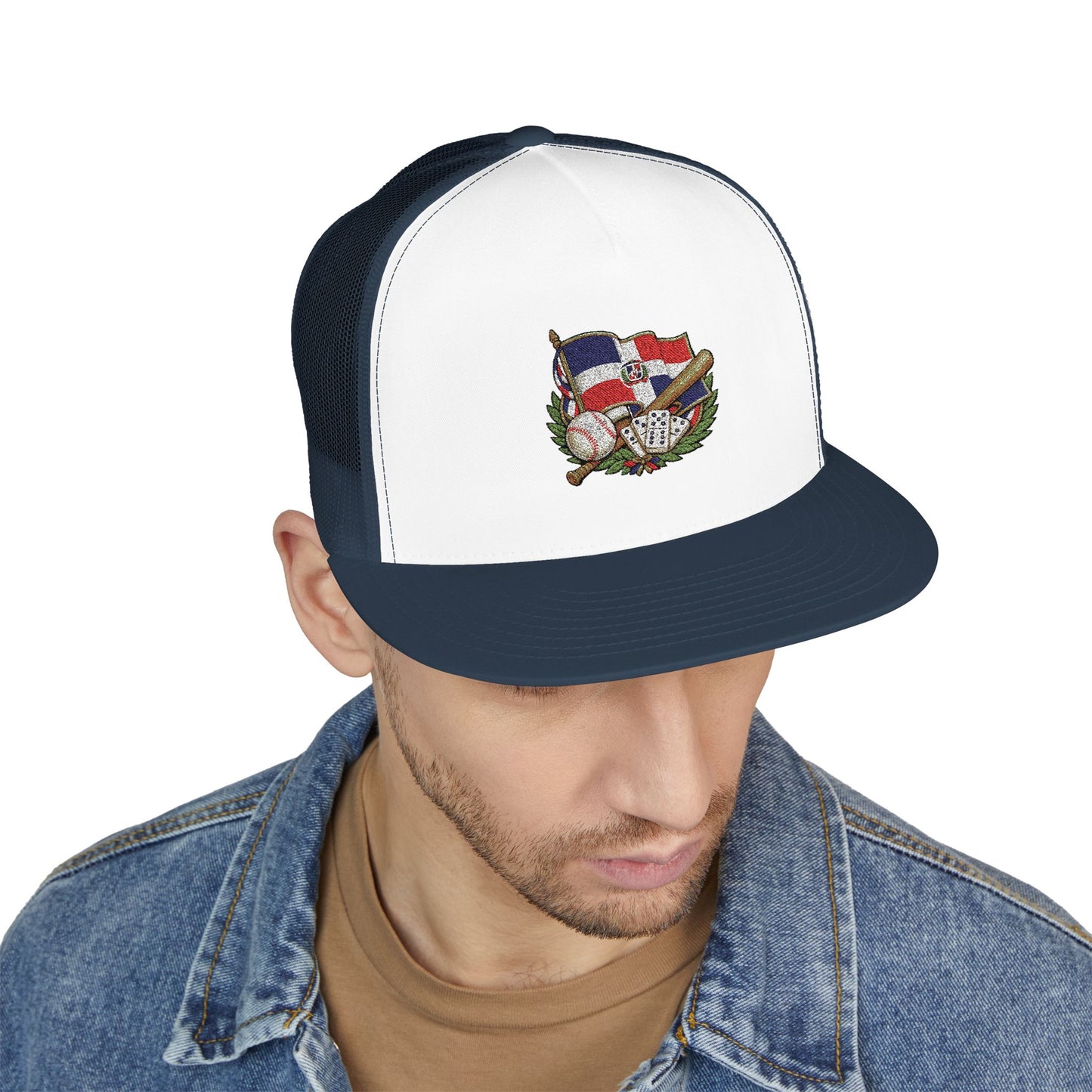 Dominican Republic Embroidered Vintage State Flag Trucker Cap