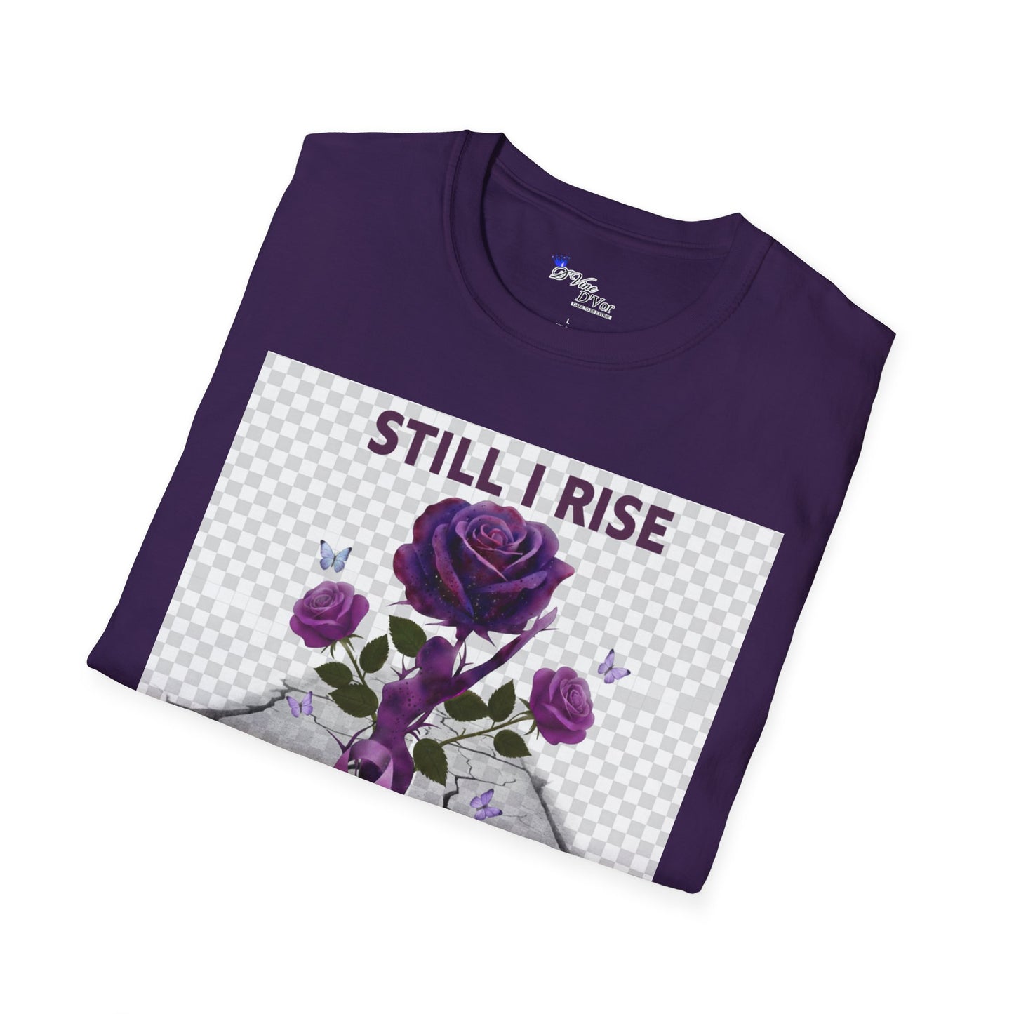 Still I Rise Purple Ribbon Bruised Not Broken Domestic Violence Awareness Tee