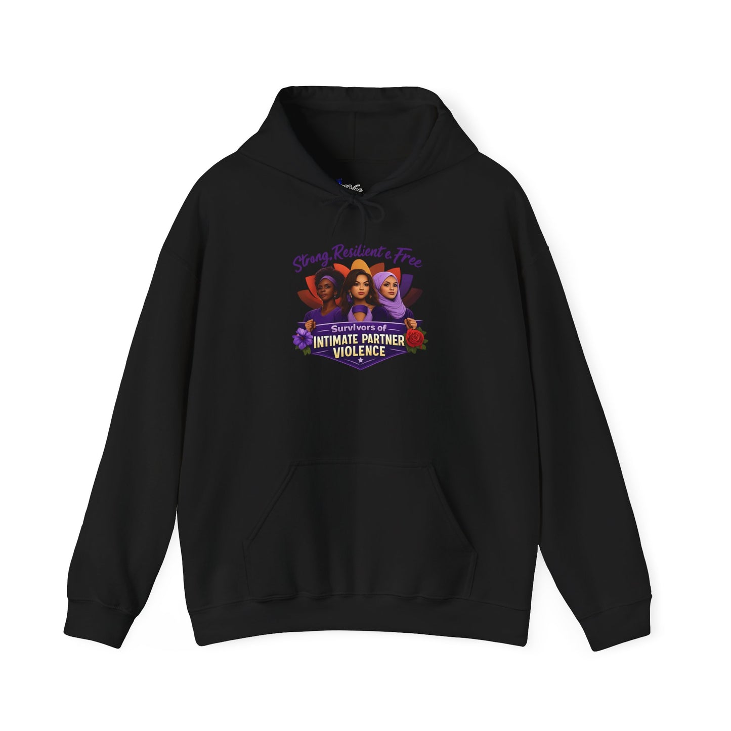 Strong Resilient & Free Hoodie Intimate Partner Violence Awareness