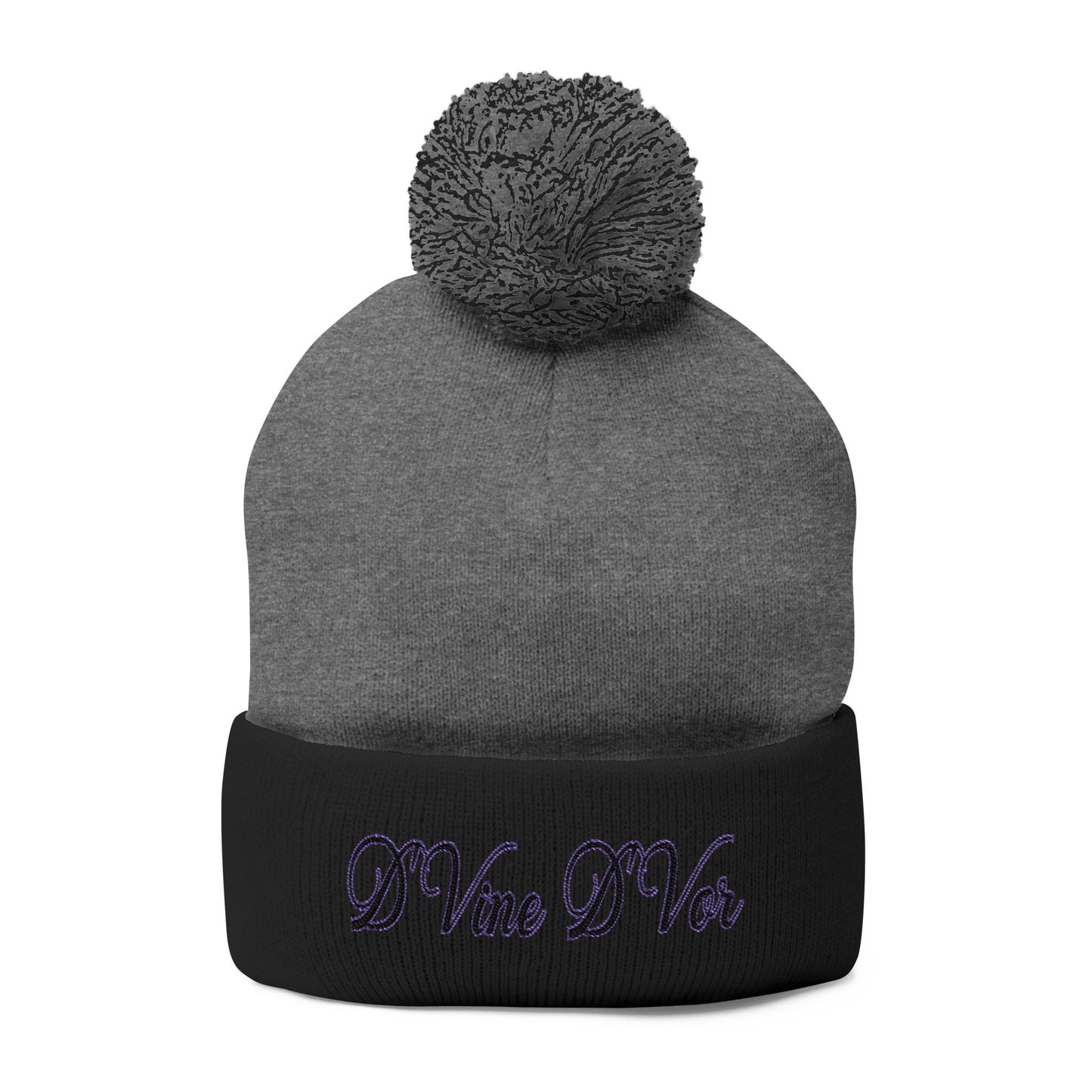 DVine Dvor Embroidered Pom-Pom Beanie