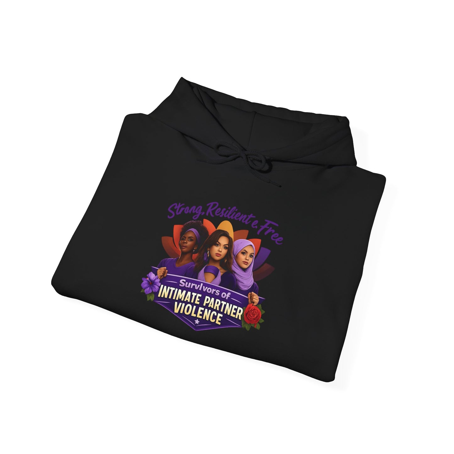 Strong Resilient & Free Hoodie Intimate Partner Violence Awareness
