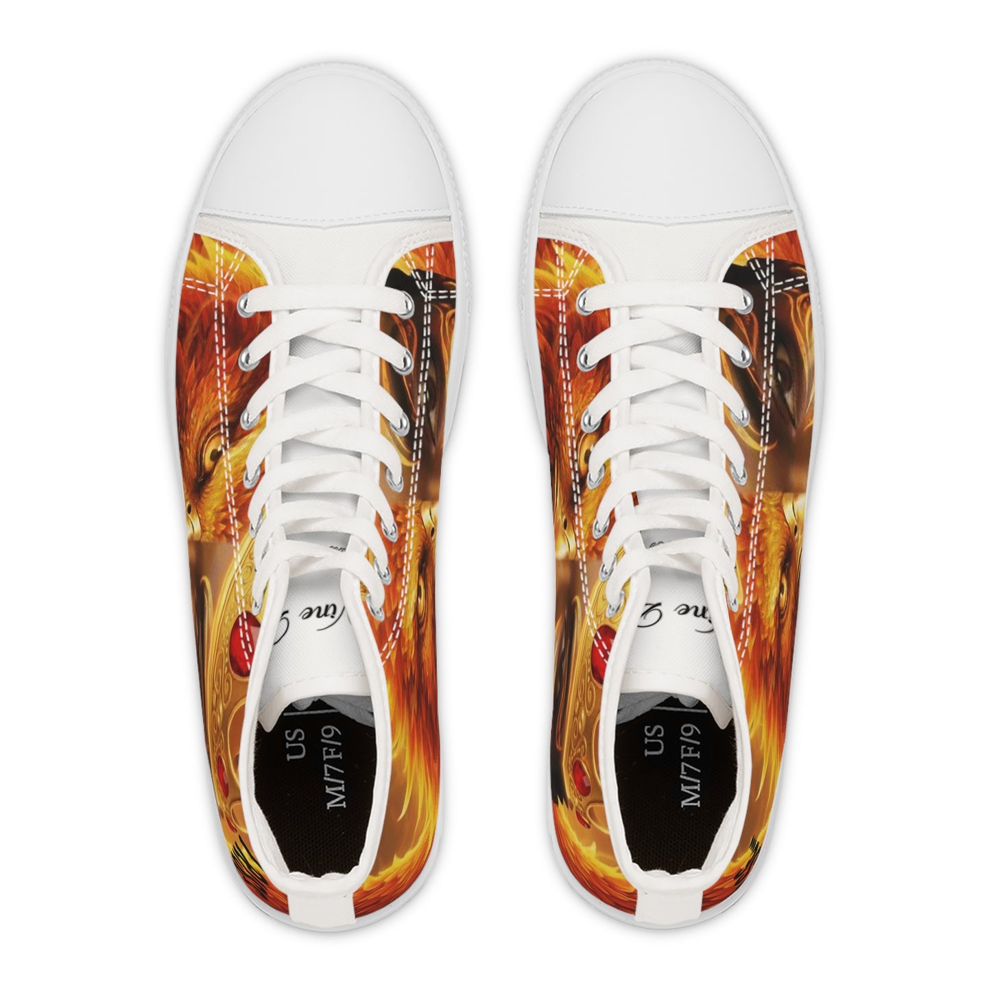 High Top Sneakers — Phoenix Queen I Rise Graphic Women's Casual Shoes