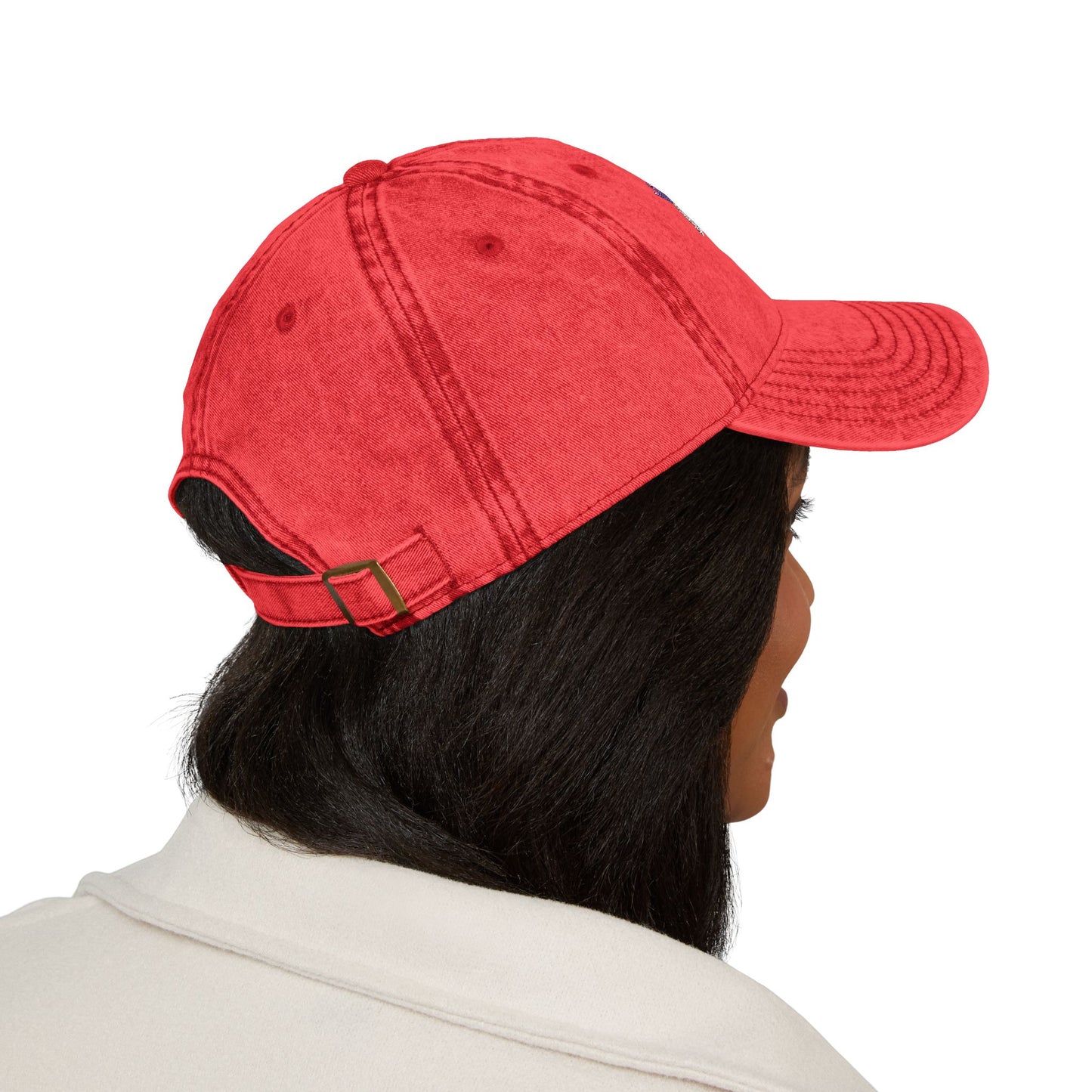 DVine DVor Vintage Embroidered Cap Retro Distressed Dad Hat with Script Logo