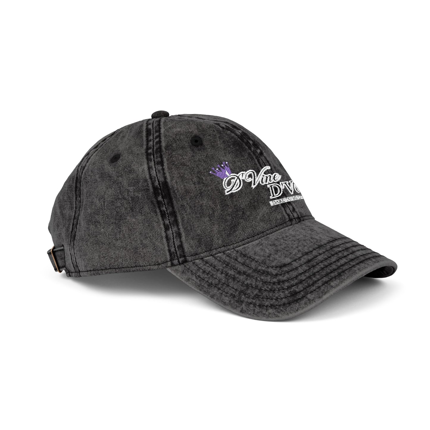 DVine DVor Vintage Embroidered Cap Retro Distressed Dad Hat with Script Logo