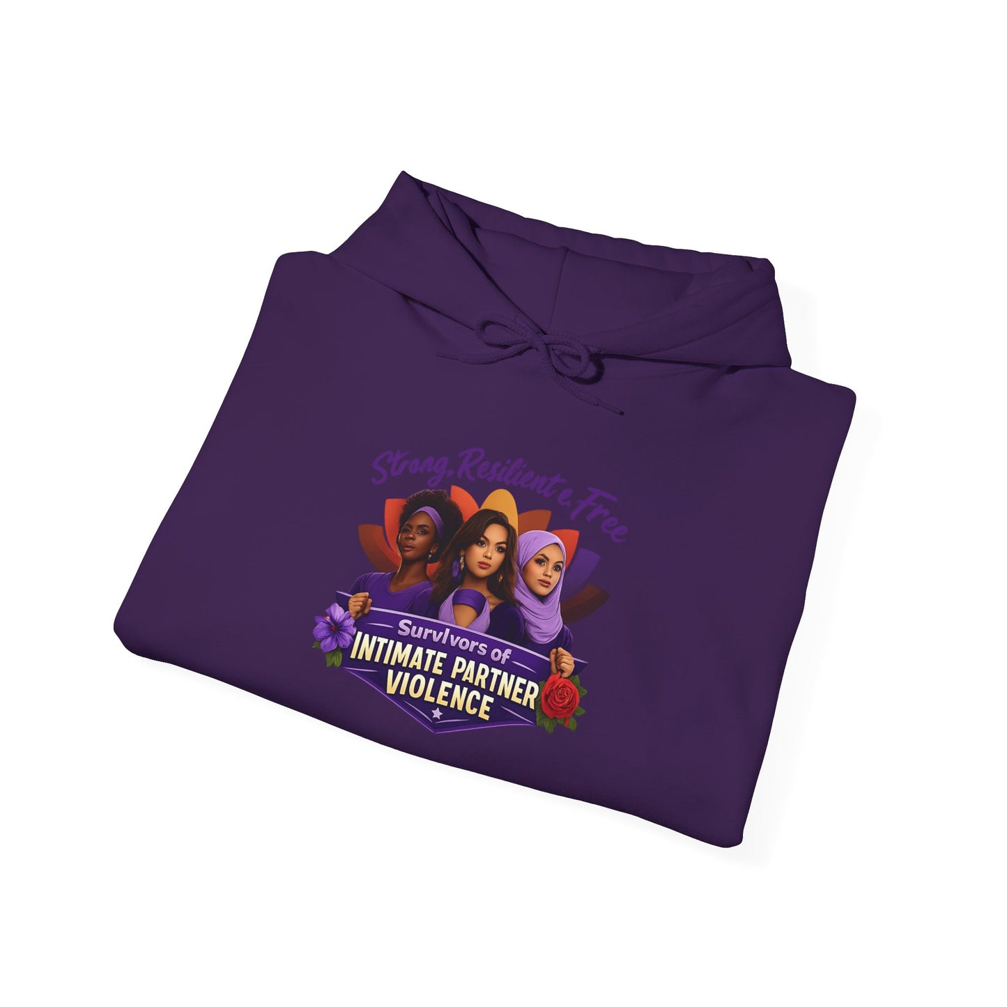 Strong Resilient & Free Hoodie Intimate Partner Violence Awareness