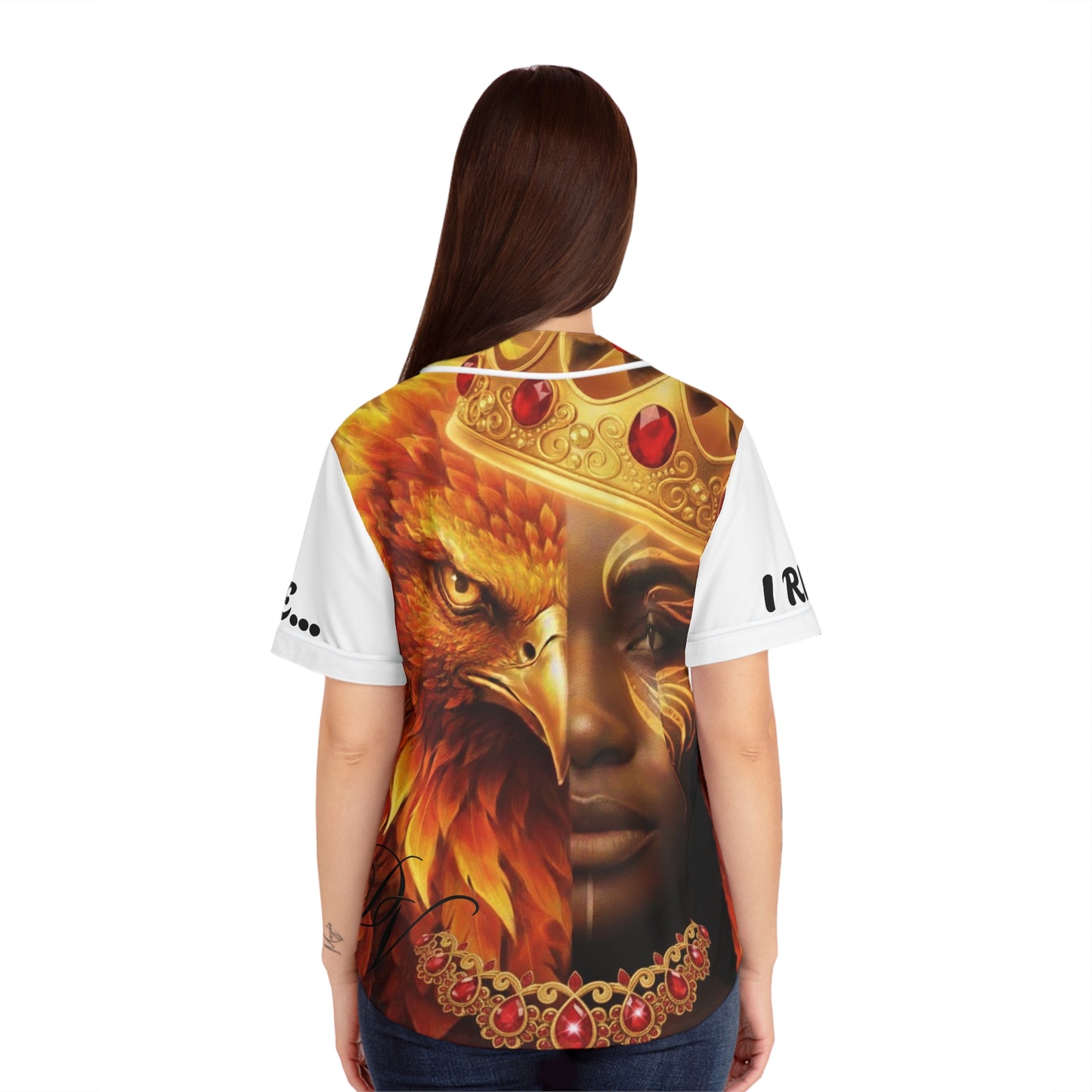 I Rise Phoenix Queen Baseball Jersey — Women's All-Over Print