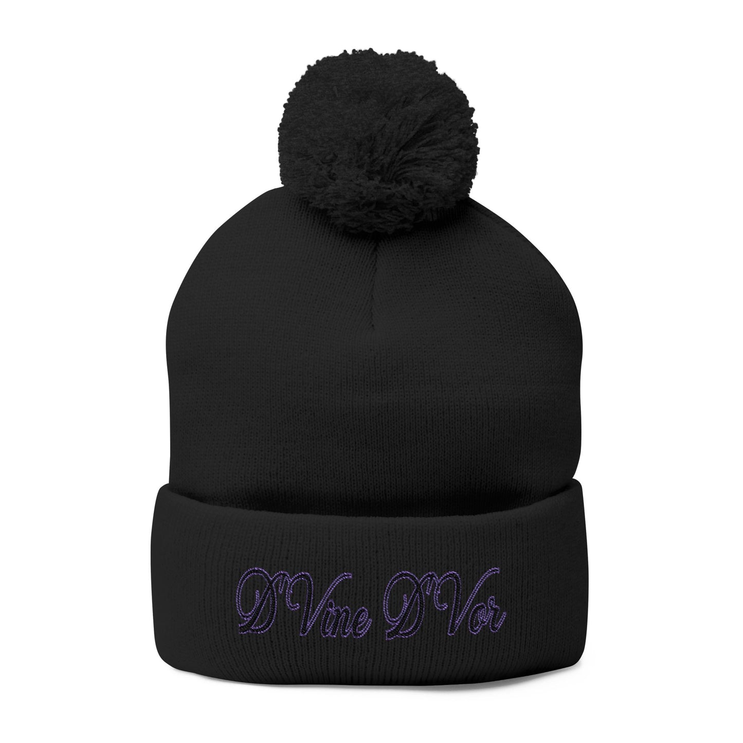 DVine Dvor Embroidered Pom-Pom Beanie