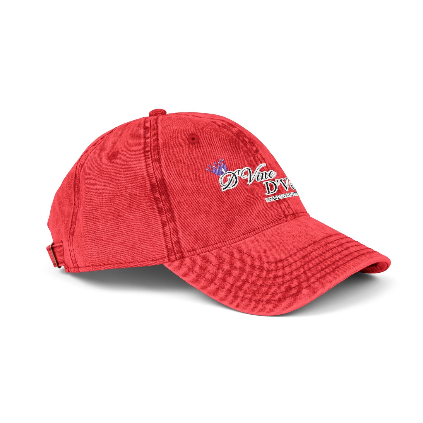 DVine DVor Vintage Embroidered Cap Retro Distressed Dad Hat with Script Logo