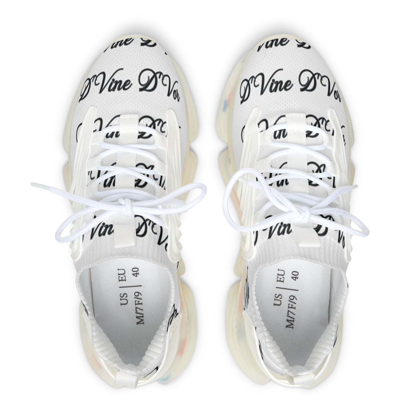 DVine DVor Script Print Womens  Athletic Mesh Sneakers