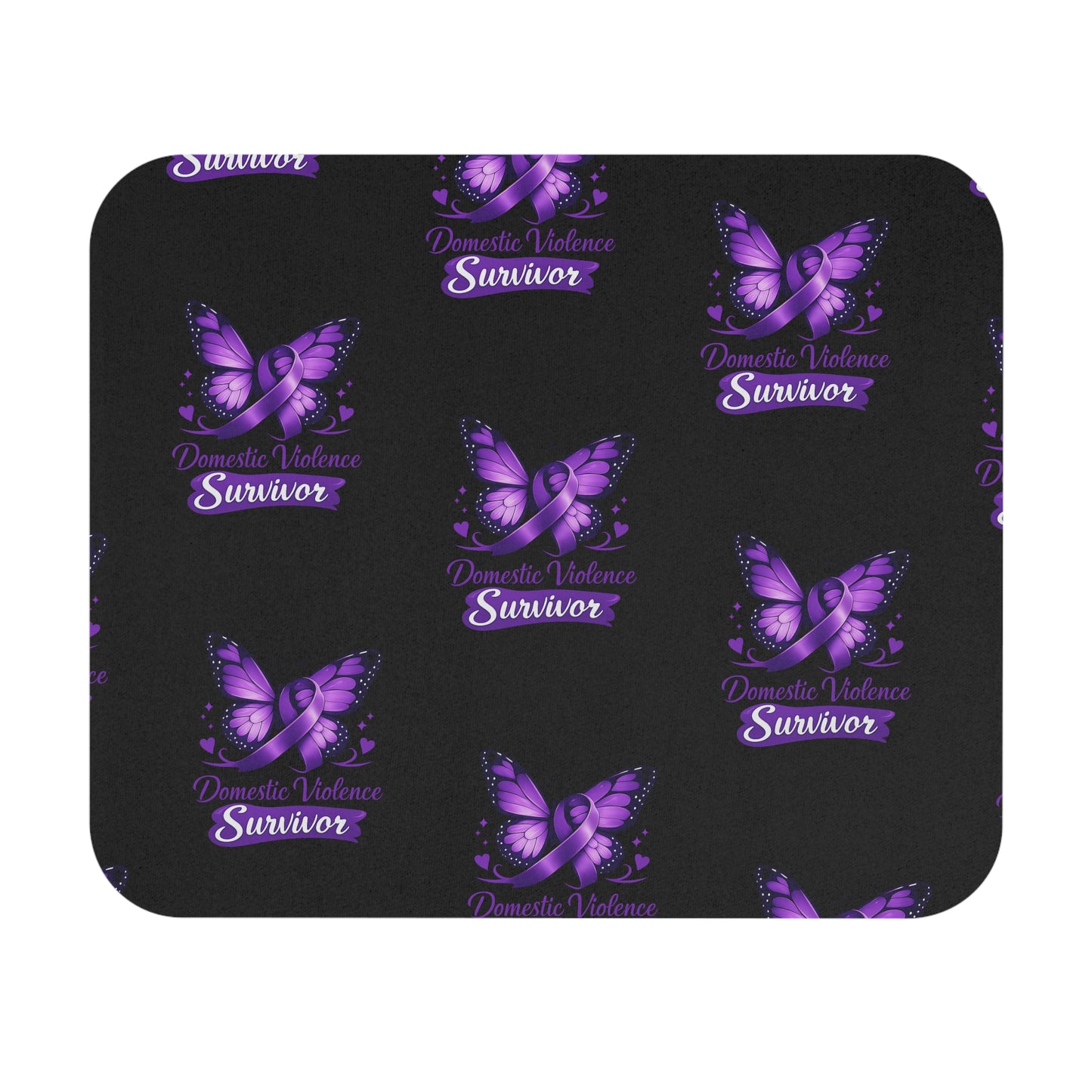 Domestic Violence Survivor Purple Butterfly Mouse Pad — Awareness Desk Mat