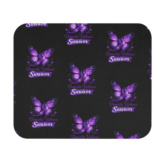 Domestic Violence Survivor Purple Butterfly Mouse Pad — Awareness Desk Mat