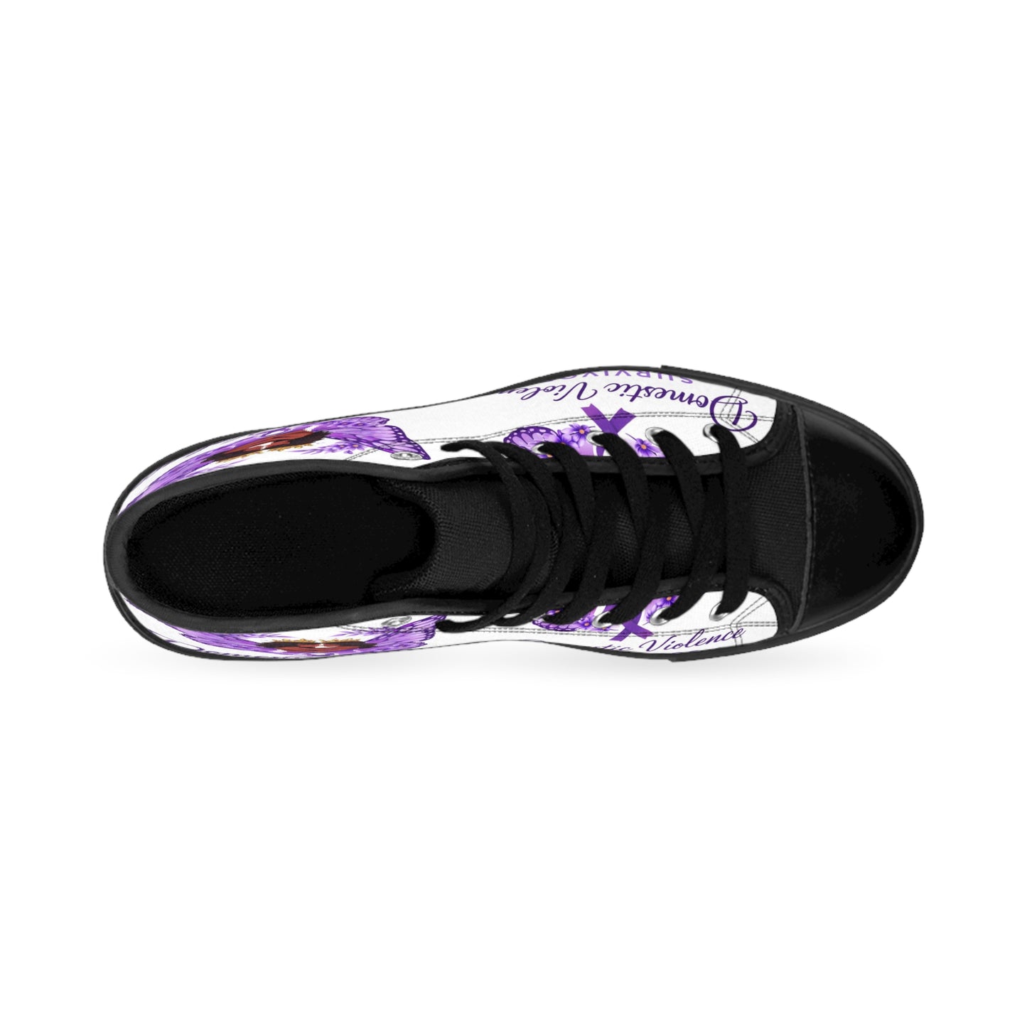 Domestic Violence Survivor Purple Butterfly Awareness HighTop Sneakers