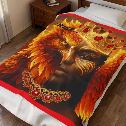 Rising Woman Velveteen Plush Blanket