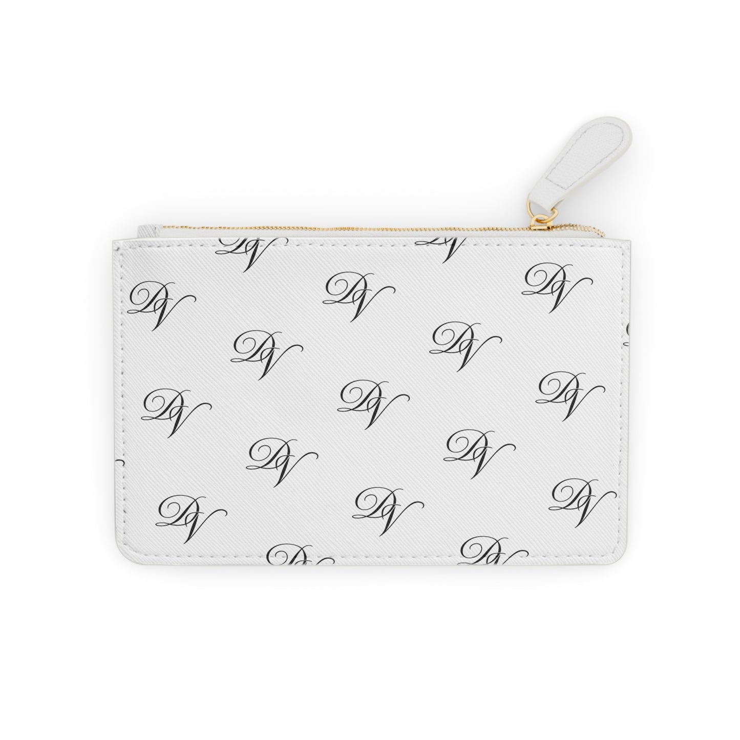 DVine DVor Monogram Pattern Mini Elegant Initial DV Wristlet Purse