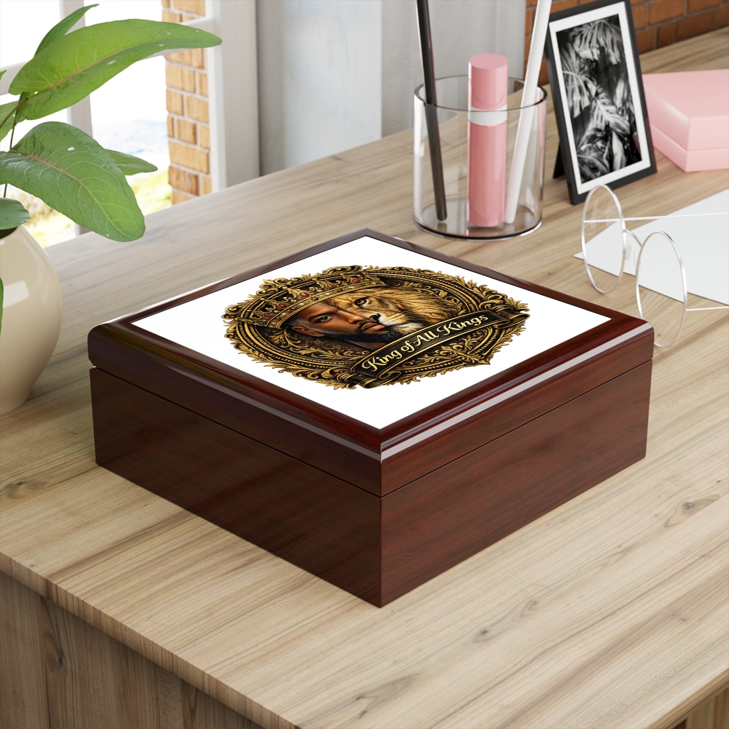 Jewelry Box — "King of All Kings" Regal Lion & King Keepsake Box