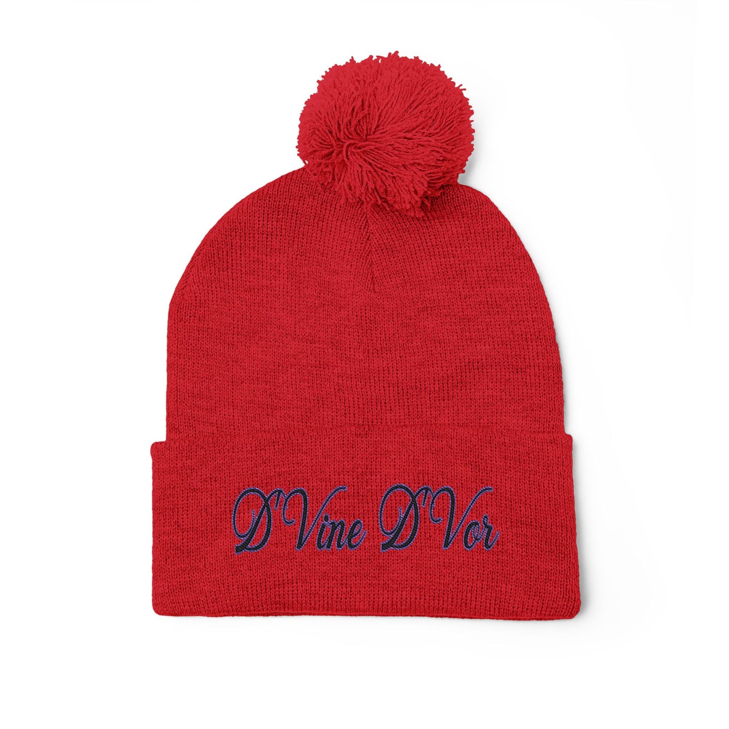DVine Dvor Embroidered Pom-Pom Beanie