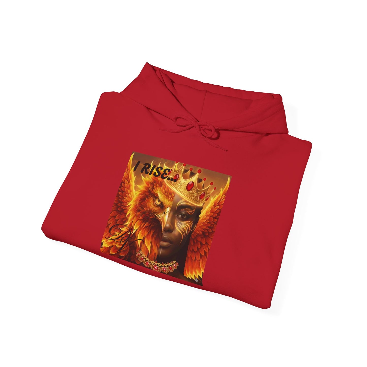 Hoodie — "I Rise" Fiery Queen Graphic Pullover