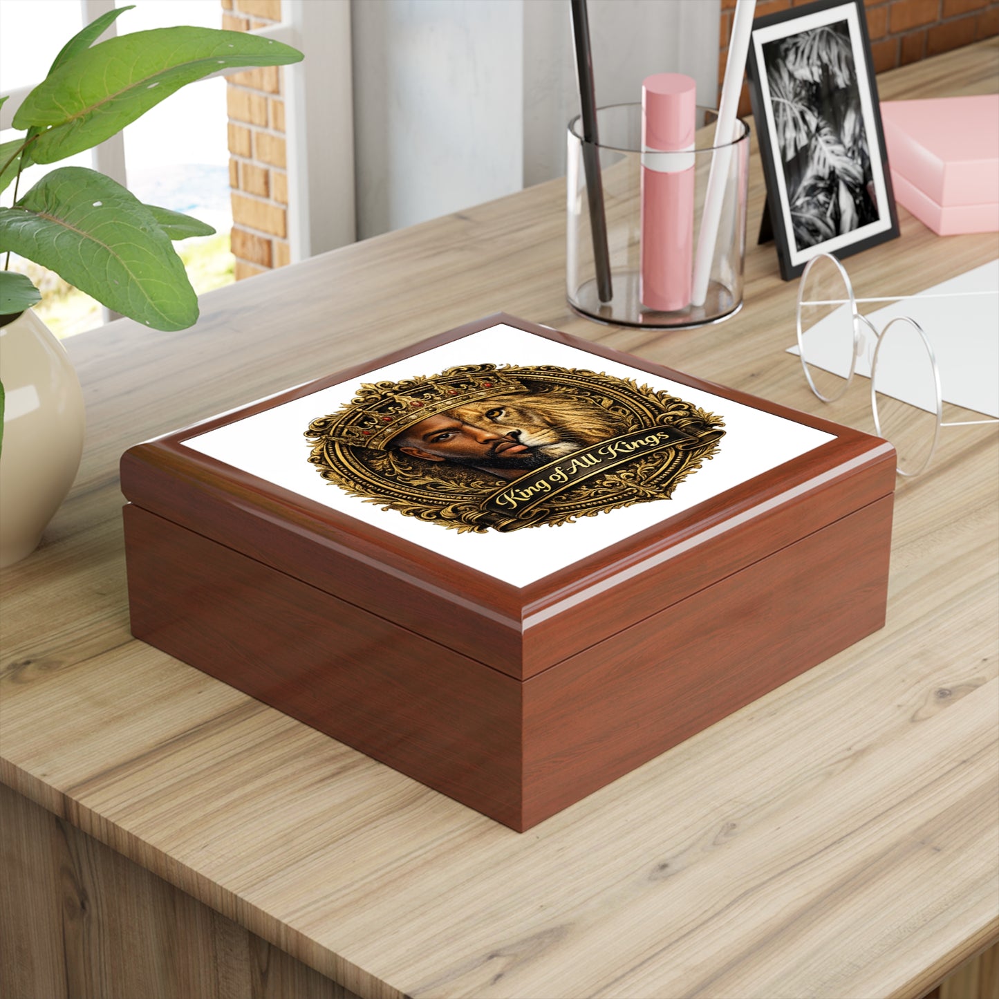 Jewelry Box — "King of All Kings" Regal Lion & King Keepsake Box