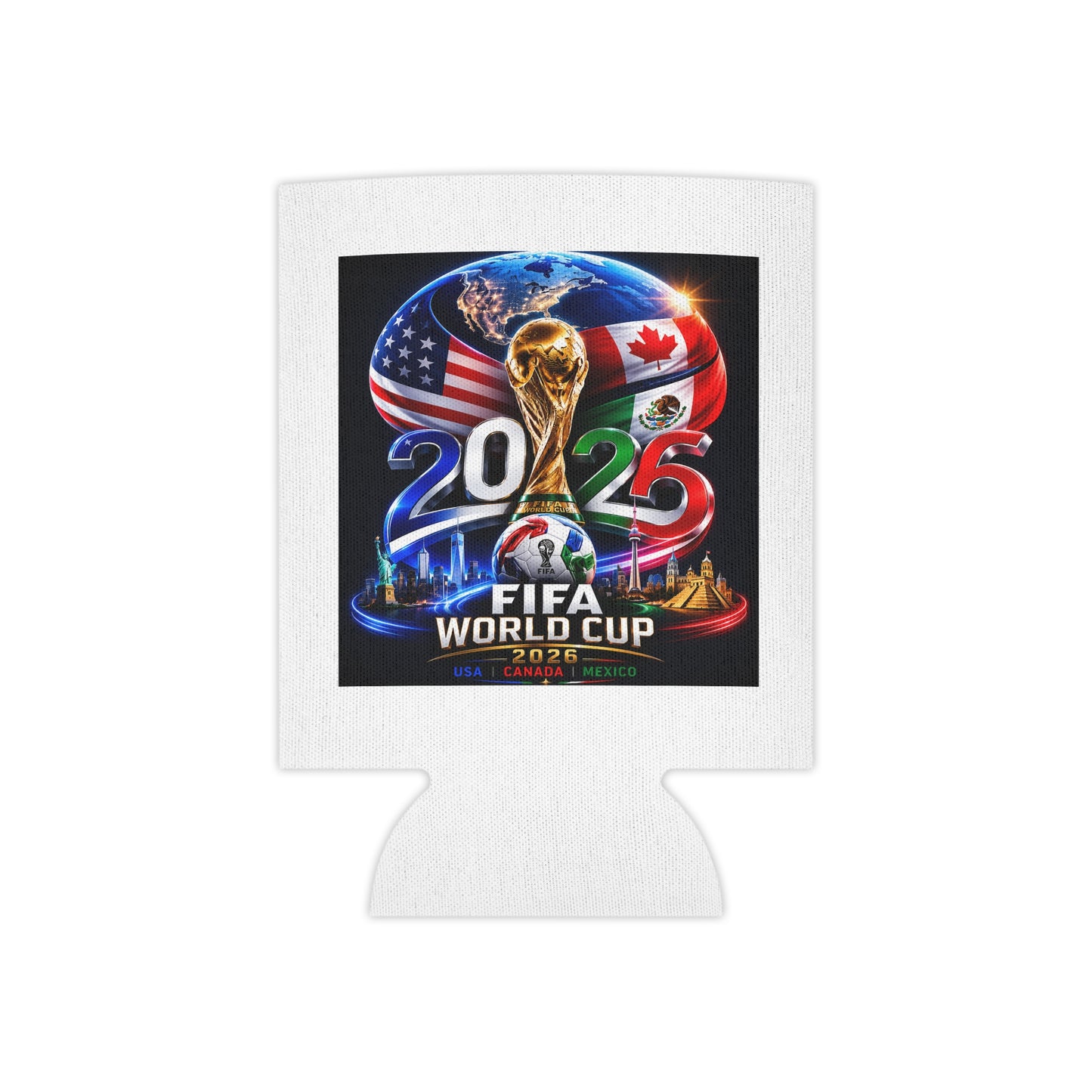 FIFA World Cup 2026 Can Cooler – USA Canada Mexico Soccer Koozie