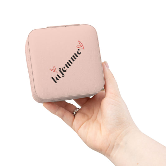 Compact Pink Jewelry Travel Case – Portable Ring & Earring Organizer