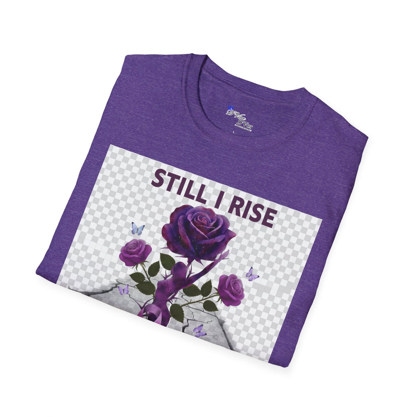 Still I Rise Purple Ribbon Bruised Not Broken Domestic Violence Awareness Tee